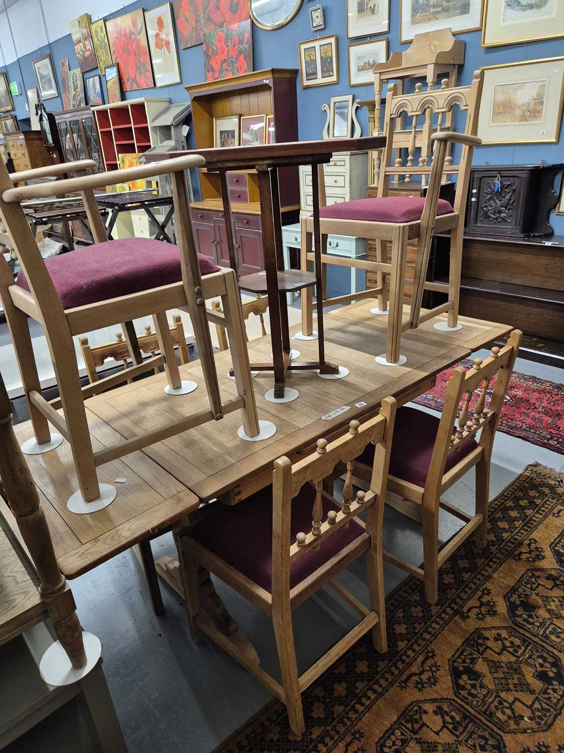 Lot 93 - An oak draw leaf dining table, H 74 W 175 D...