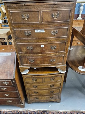 Lot 96 - Two Georgian-style mahogany bow-front bachelor'...