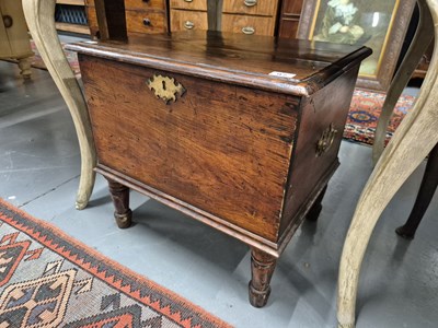Lot 97 - A pine box stool.