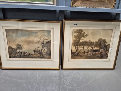 Lot 105 - A pair of antique hand coloured prints.