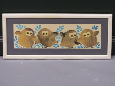 Lot 1352 - Anna Coombs (mid 20th century), horses, owls...