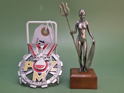 Lot 1356 - A Polish enamelled chrome car badge inscribed '...