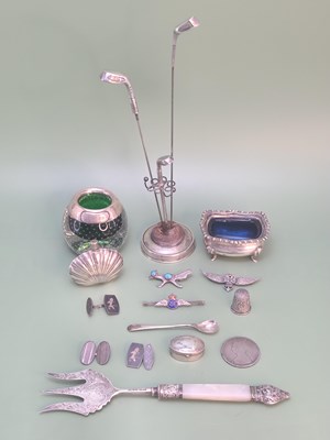 Lot 1358 - A Birmingham silver mounted golfing themed hat...