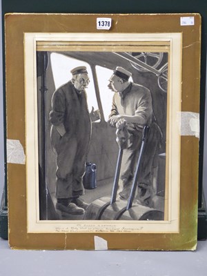 Lot 1378 - Alfred Leete (1882-1933), 'On Board a Zeppelin'...