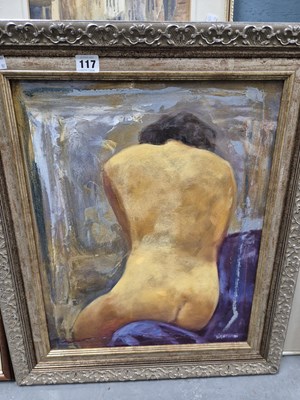 Lot 117 - 20th century school, nude study, acrylic on...