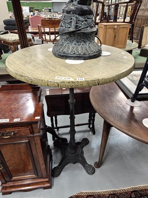 Lot 137 - A vintage iron-based pub /bar high table H 110...