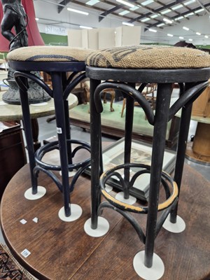 Lot 140 - A pair of bentwood cafe stools