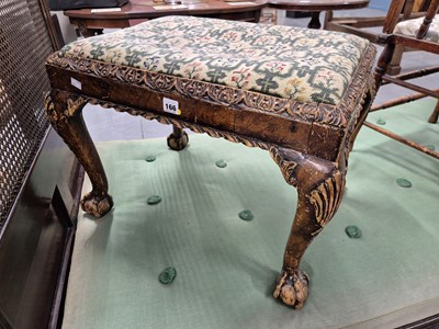 Lot 166 - An 18th century style walnut dressing stool on...