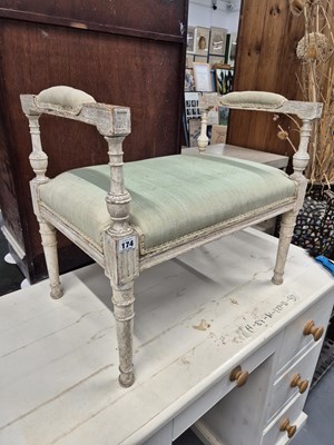 Lot 174 - An antique French style dressing stool