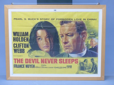 Lot 1408 - A film poster for 'The Devil Never Sleeps'...