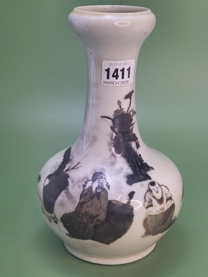 Lot 1411 - A Chinese porcelain onion topped bottle vase...