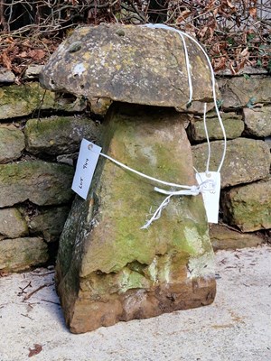 Lot 944 - A large staddle stone and top, together with...