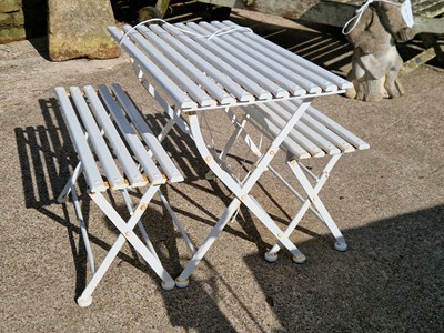 Lot 952 - A child's white aluminium camping table. H...
