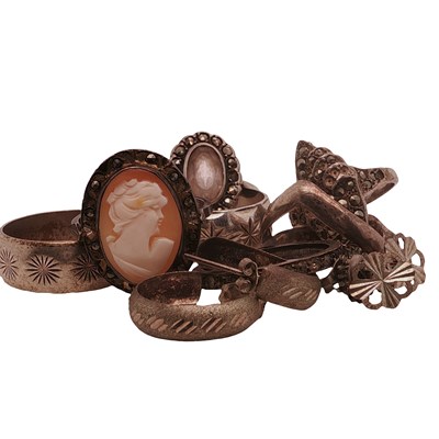 Lot 1184 - Four pairs of gold earrings, unhallmarked,...