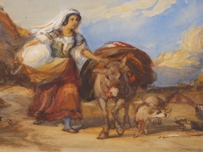 Lot 1421 - William Lawson (19th century), a lady leading...