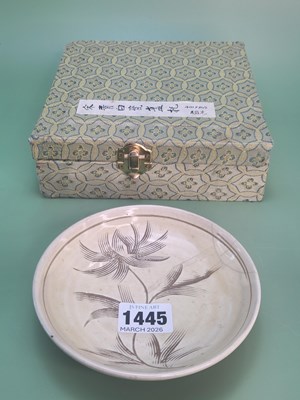 Lot 1445 - A Chinese boxed ding ware dish with a...