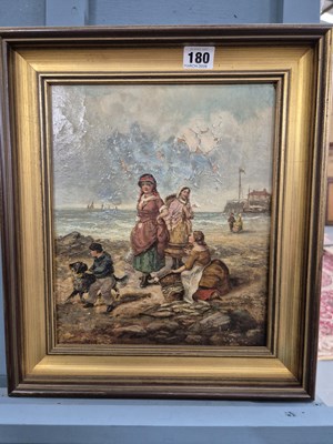 Lot 180 - 19th-century school, women gathering the catch...