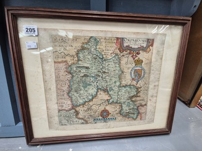 Lot 205 - A 17th-century map of Oxfordshire