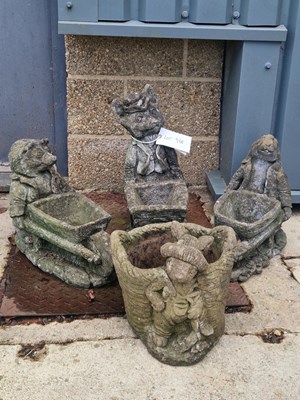 Lot 968 - 4 Beatrix Potter stone cast garden ornaments...