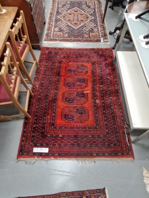 Lot 1467 - A machine made rug of Afghan design 190 × 133cm