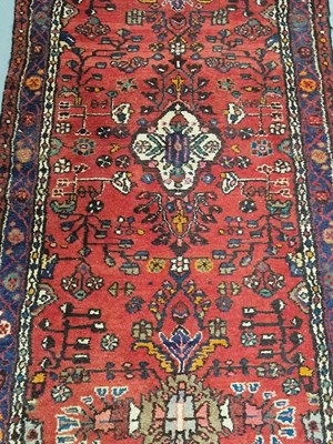Lot 1468 - A Persian Hamadan runner 269 × 73cm