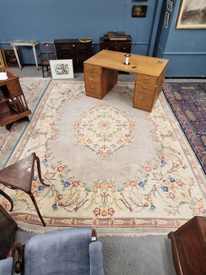 Lot 1499 - An Indian carpet of Aubusson design 362 × 279cm