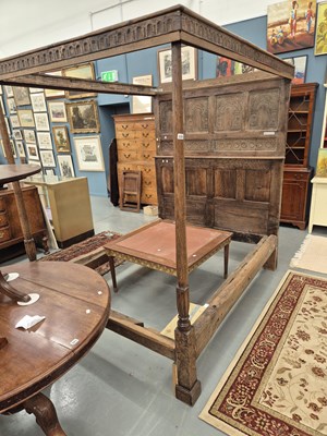 Lot 225 - An antique posted tester bed, constructed from...