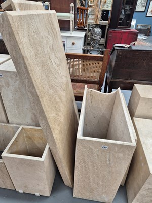 Lot 234 - A travetine marble centre table and a similar...