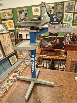 Lot 237 - An Eagnas tennis racquet stringing machine and...