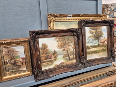 Lot 258 - Four various oil paintings, etc.