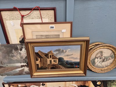 Lot 260 - A pair of 19th century mezzotints, two oil...