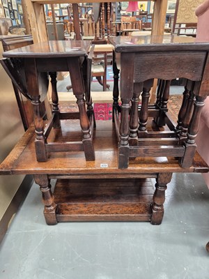 Lot 273 - A bespoke oak coffee table, a similar nest of...