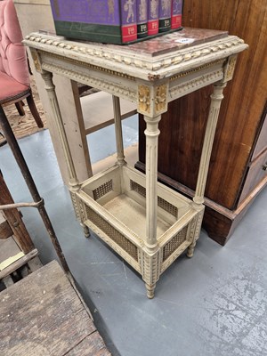 Lot 284 - A small French marble-topped hall table H 78 W...