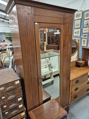 Lot 293 - A Edwardian mahogany and inlaid mirror door...