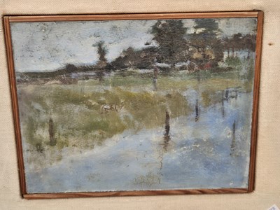 Lot 304 - A small oil on panel in the impressionist...