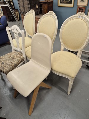 Lot 308 - Three French style side chairs and two others