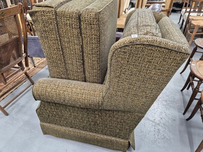 Lot 313 - A wing back chair and matching stool