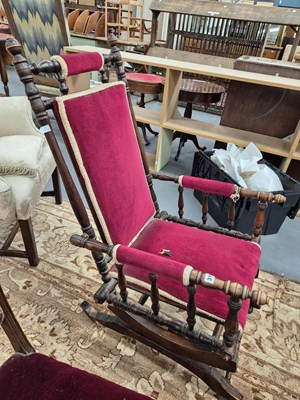 Lot 319 - An antique American rocking chair