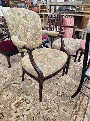 Lot 321 - Two 19th century mahogany armchairs