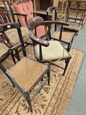 Lot 322 - An Edwardian corner chair and two bedroom chairs