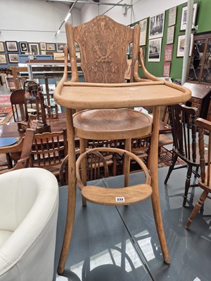 Lot 332 - A vintage bentwood child's high chair