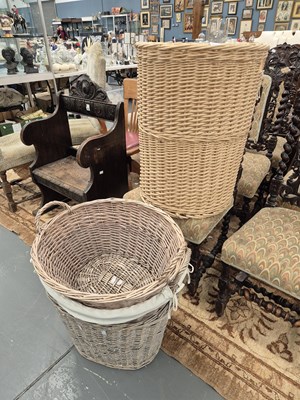 Lot 335 - Three vintage log and laundry baskets