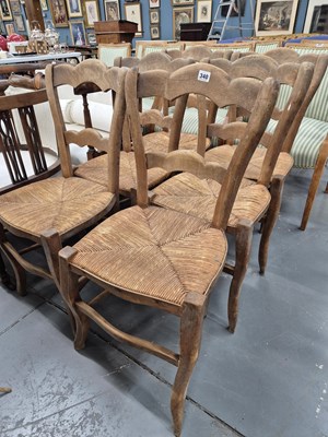 Lot 340 - A set of French rush seat side chairs