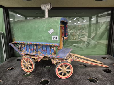 Lot 411 - A scratch-built model Gypsy wagon