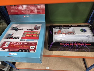 Lot 416 - A boxed Corgi 'Pollock Express Ltd' truck set,...