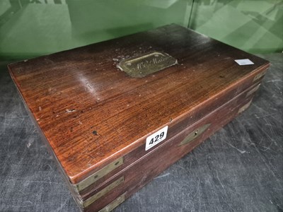 Lot 429 - A 19th-century brass board mahogany deed box