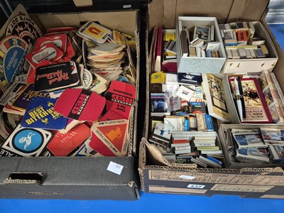 Lot 432 - Collector's beer mats, match boxes, and match...