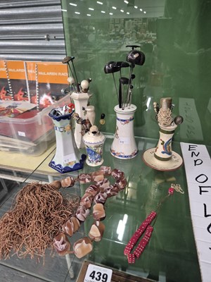 Lot 439 - A hardstone bead necklace and a collection of...