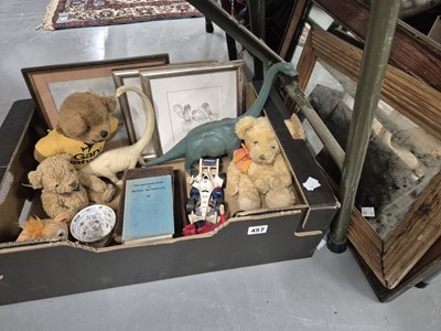 Lot 457 - Vintage soft toys, decorative pictures,...