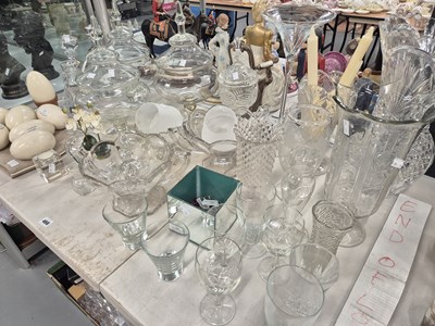 Lot 466 - A pair of large lidded bonbon jars, various...